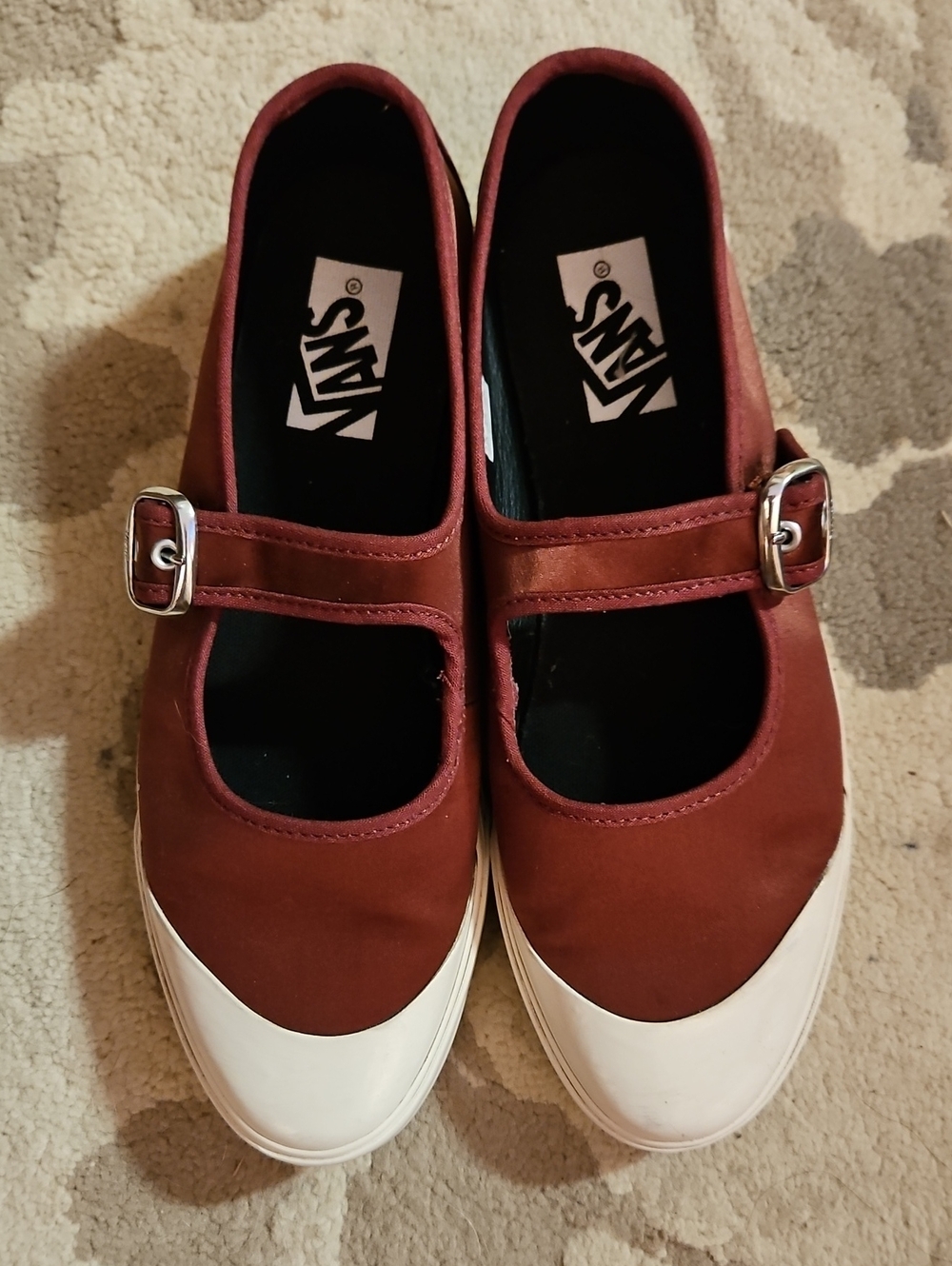Vans Premium Mary Jane Lo Pro - Madder Burgundy Satin (EUC)